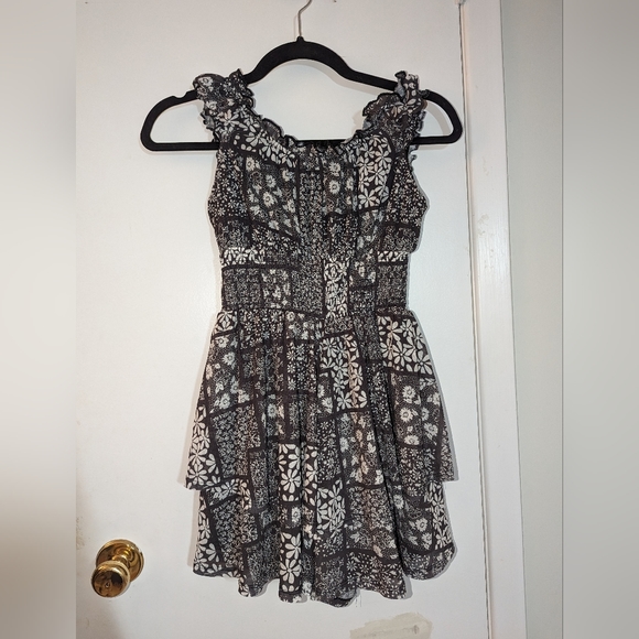 UO Rosie Mesh Romper (black multi) - Picture 4 of 4